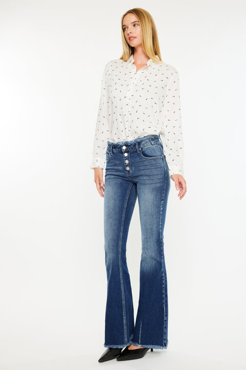 Veronica Mid Rise Wide Leg Jeans