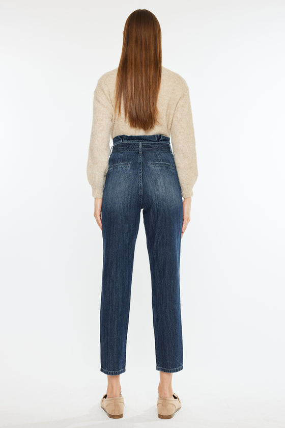 Thalia Ultra High Rise Belted Mom Jeans