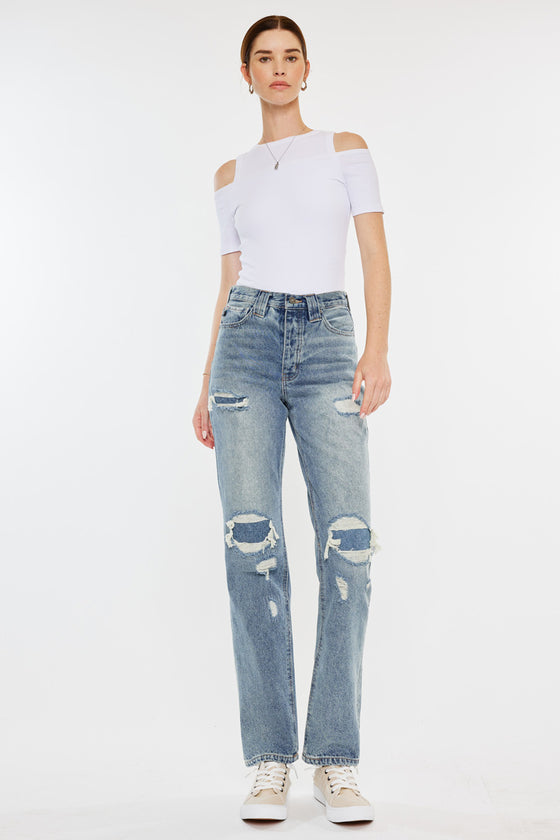 Karine Ultra High Rise 90's Straight Leg Jeans - Official Kancan USA