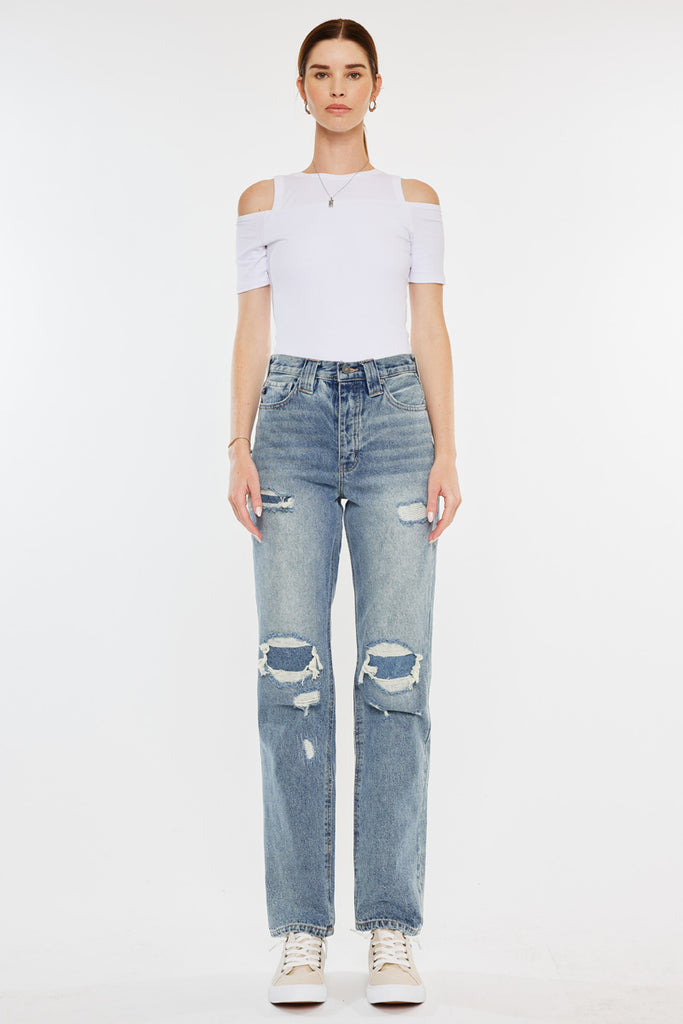 Karine Ultra High Rise 90's Straight Leg Jeans - Official Kancan USA