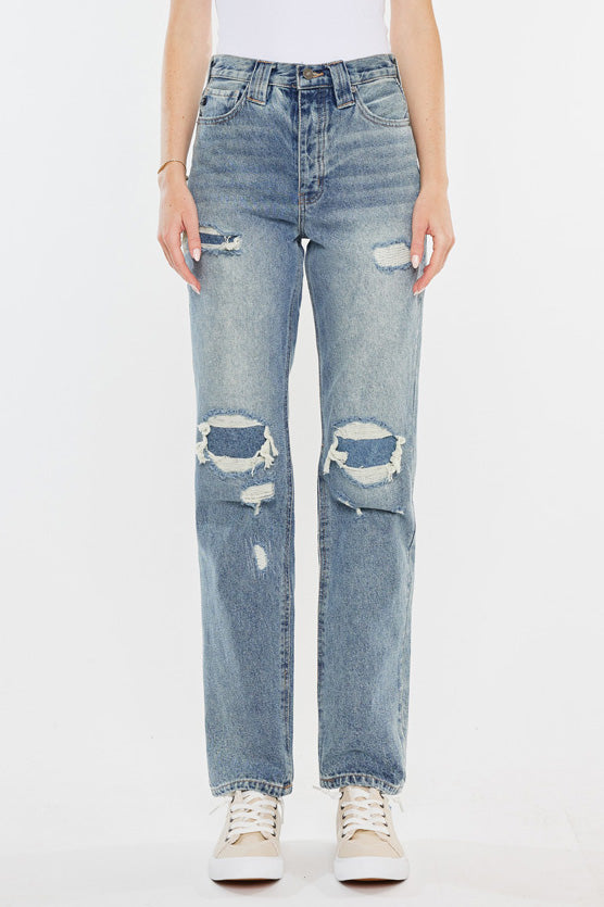 Karine Ultra High Rise 90's Straight Leg Jeans - Official Kancan USA