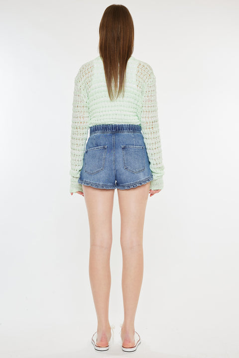 Reene High Rise Ruffle Hem Shorts - Official Kancan USA