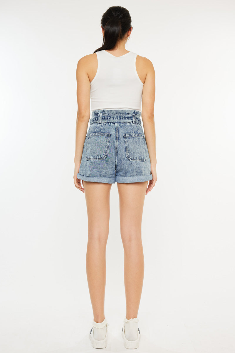 Kan Can Jeans  Exposed Button Fly High Rise Shorts KC7942D