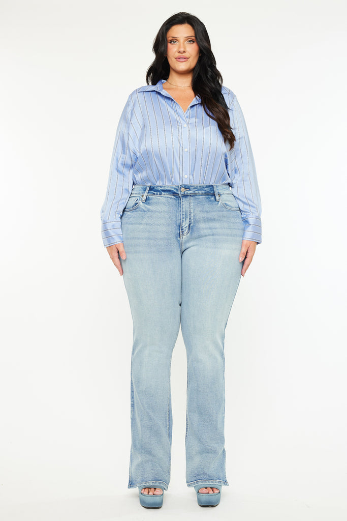 Doreen Mid Rise Y2K Bootcut Jeans (Plus Size)