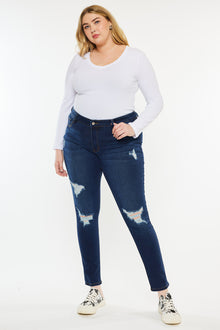  Jennifer Mid Rise Super Skinny Jeans (Plus Size) - Official Kancan USA