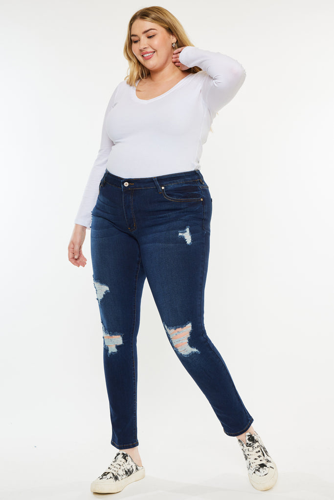 Jennifer Mid Rise Super Skinny Jeans (Plus Size) - Official Kancan USA