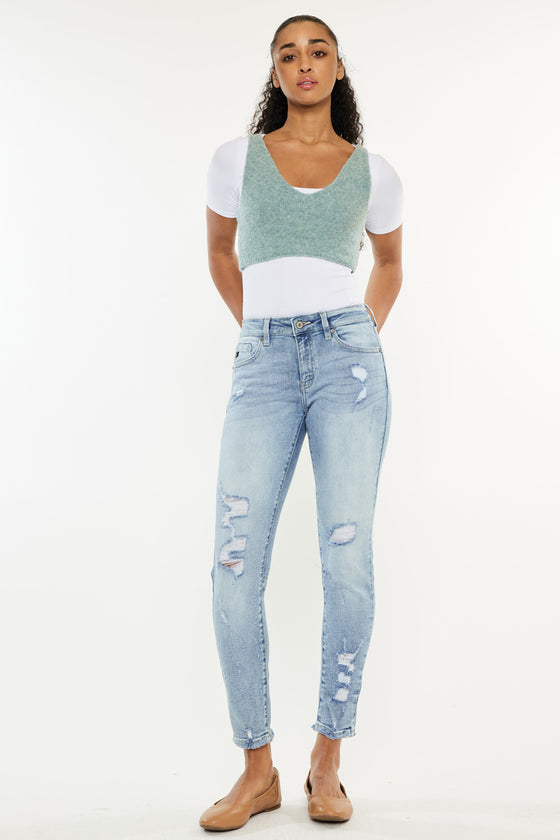 Kaleigh Mid Rise Ankle Skinny Jeans - Official Kancan USA