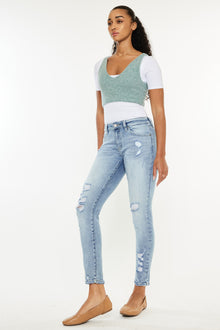  Kaleigh Mid Rise Ankle Skinny Jeans - Official Kancan USA