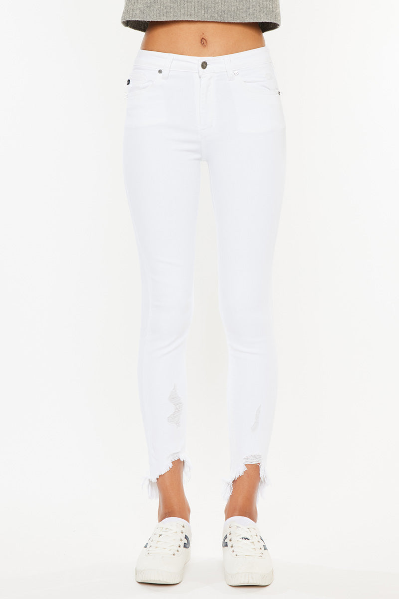 One leg black one leg white jeans best sale