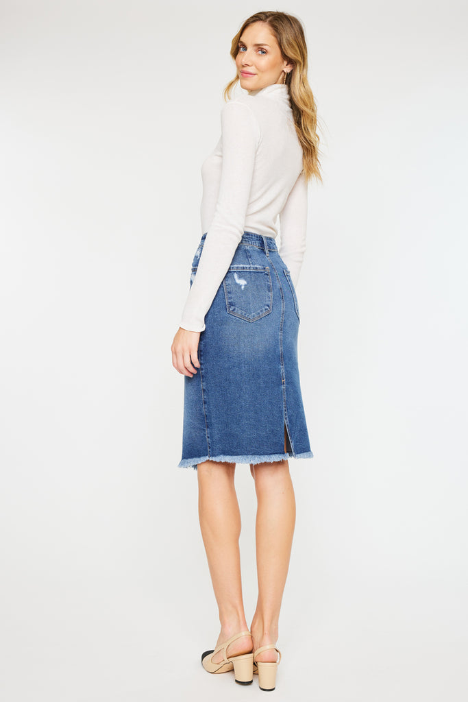 Florentine  Mid Rise Asymmetrical Midi Skirt - Official Kancan USA