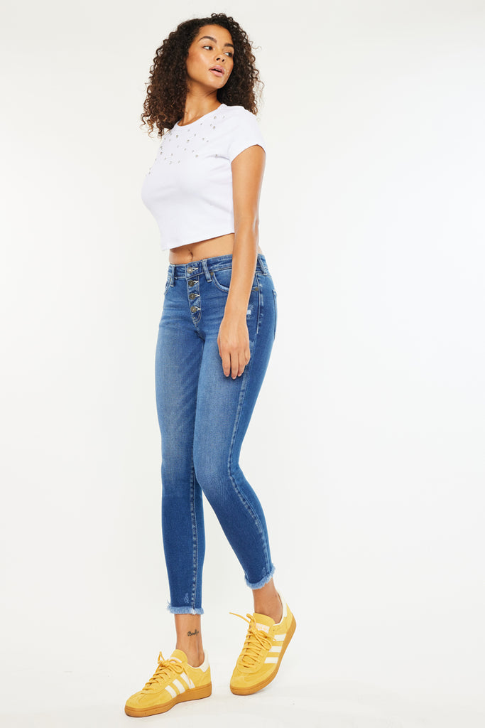 Kate Mid Rise Ankle Skinny Jeans