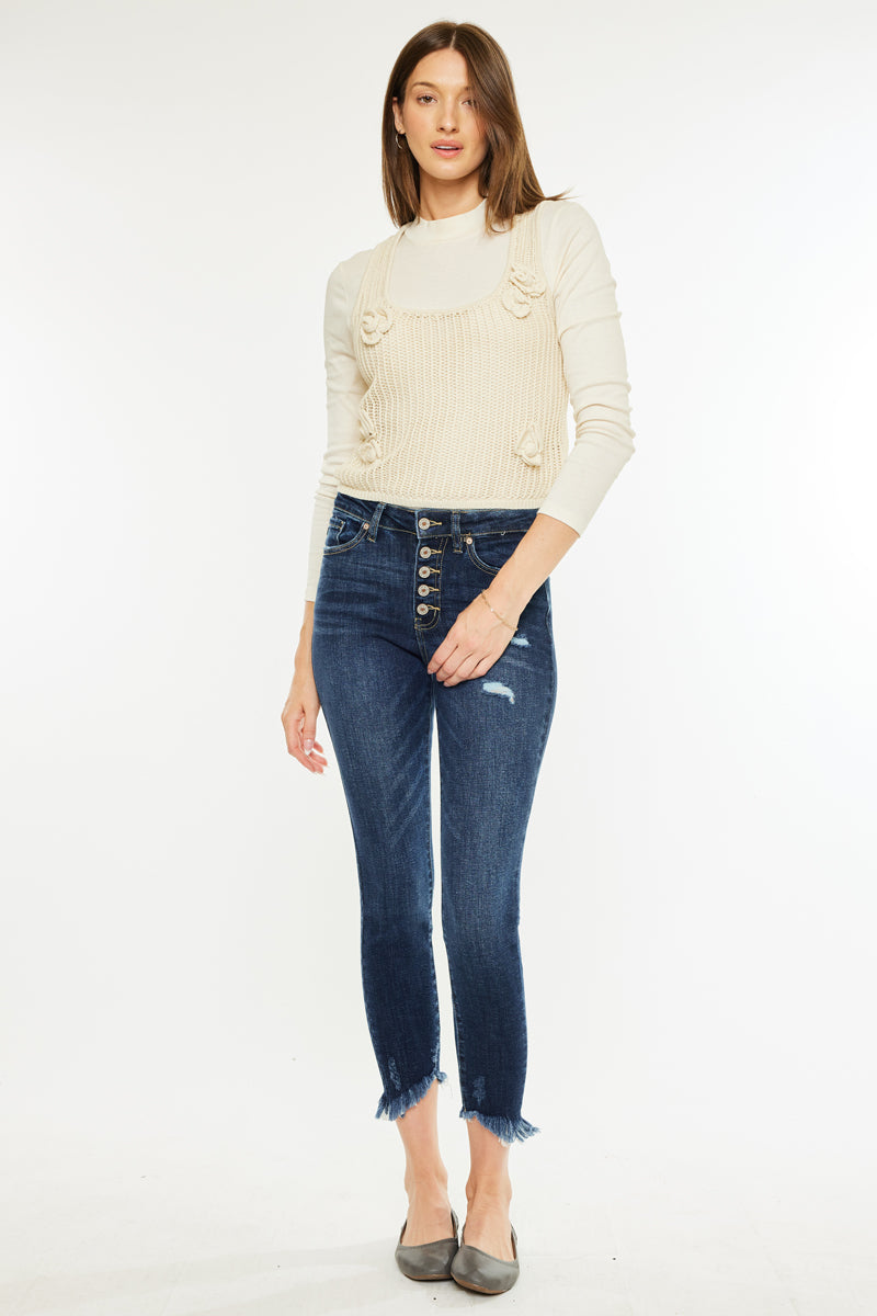 Winston High Rise Cropped Skinny Jeans Official Kancan USA