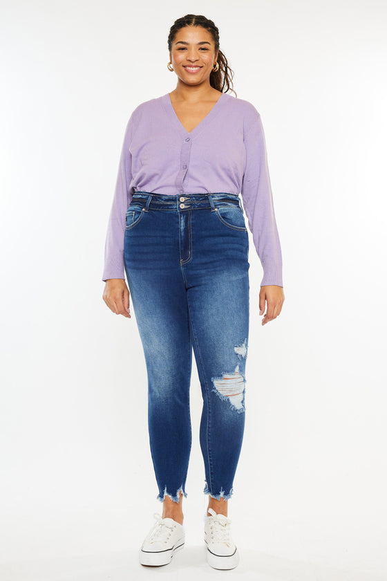 Haydee High Rise Ankle Skinny Jeans (Plus Size) - Official Kancan USA