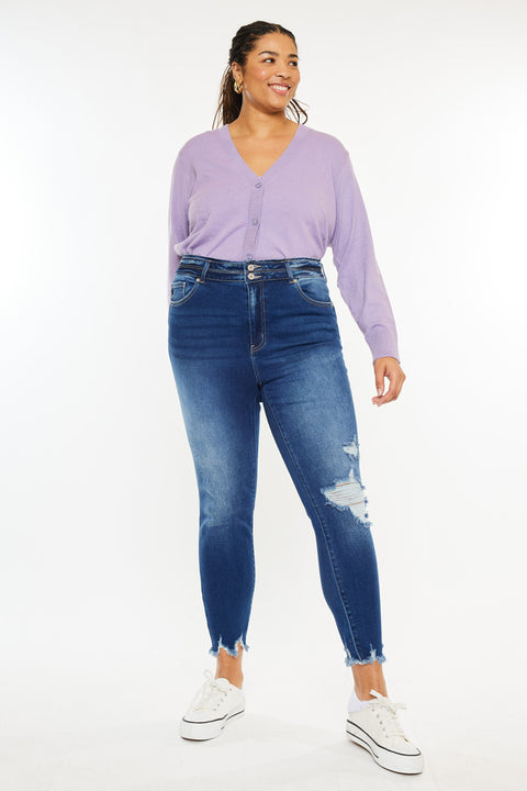 Haydee High Rise Ankle Skinny Jeans (Plus Size) - Official Kancan USA