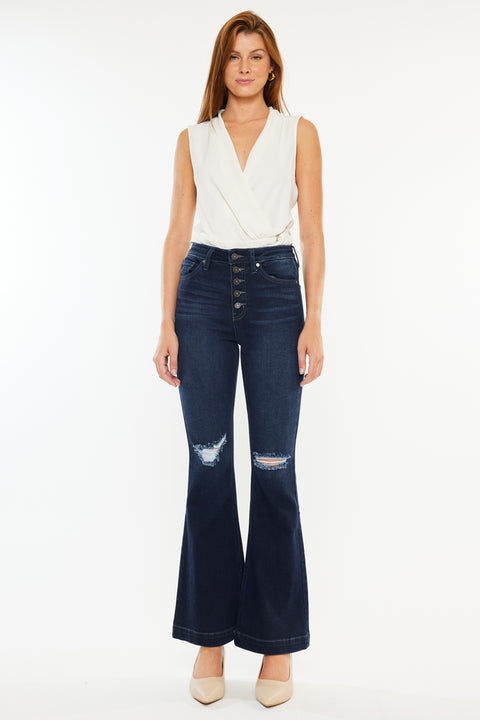 Dixie Ultra High Rise Flare Jeans (Petite) - Official Kancan USA