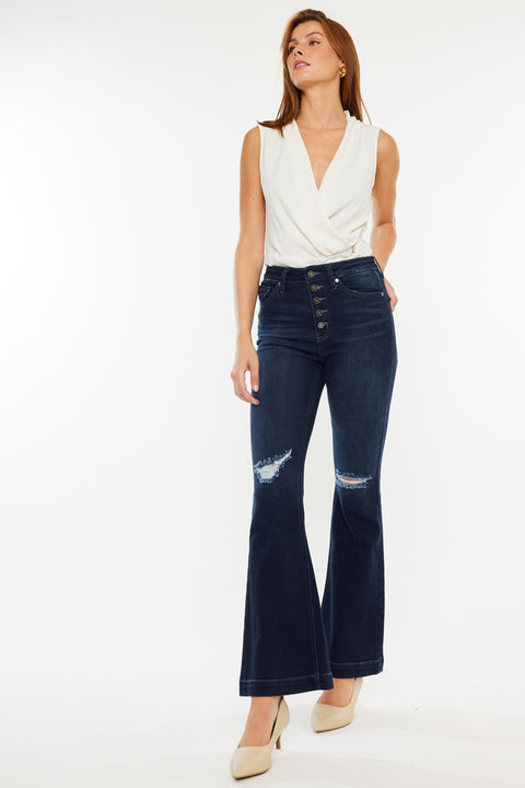 Dixie Ultra High Rise Flare Jeans (Petite) - Official Kancan USA