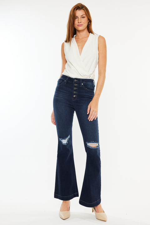 Dixie Ultra High Rise Flare Jeans (Petite) - Official Kancan USA