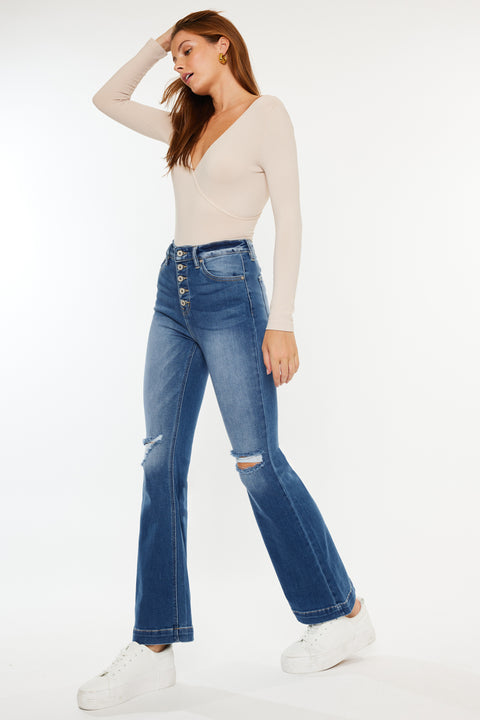 Dixie Ultra High Rise Flare Jeans (Petite) - Official Kancan USA