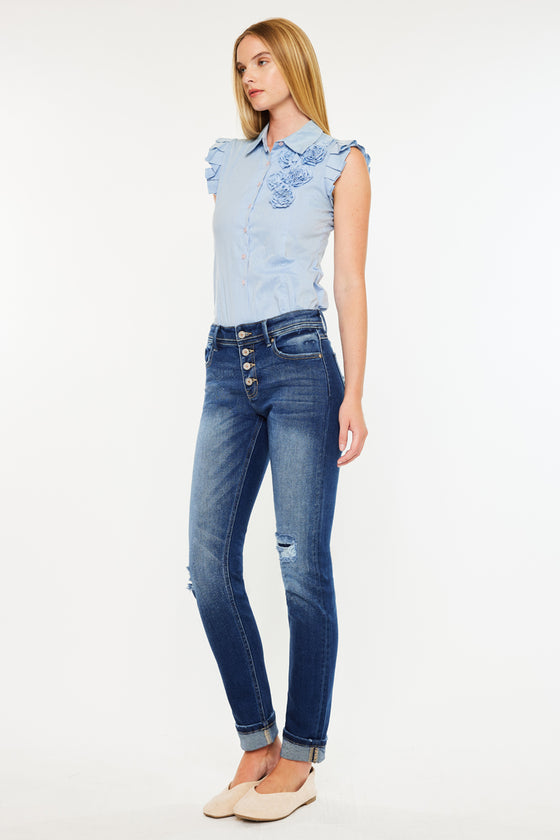 Eternity Mid Rise Slim Straight Leg Jeans