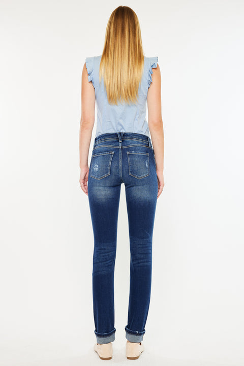 Eternity Mid Rise Slim Straight Leg Jeans