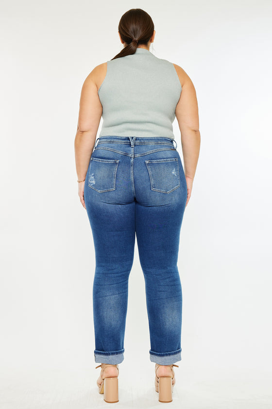 Klover  Mid Rise Slim Straight Leg Jeans (Plus Size)