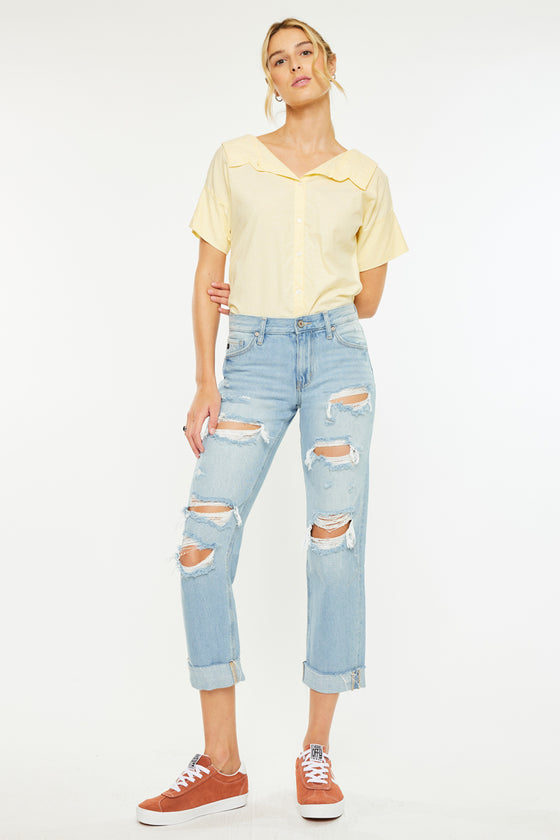 Delta Mid Rise Boyfriend Jeans