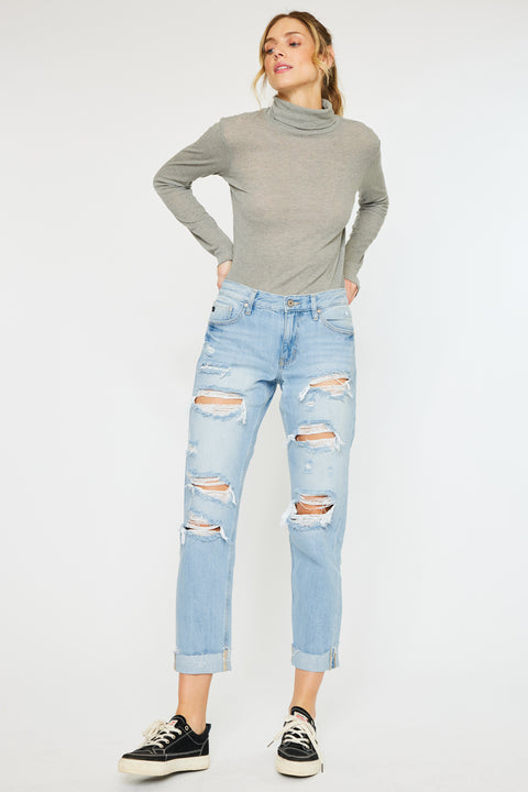 Delta Mid Rise Boyfriend Jeans - Official Kancan USA