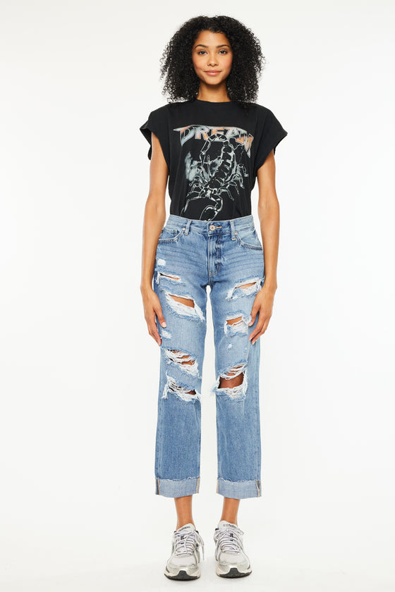 Delta Mid Rise Boyfriend Jeans