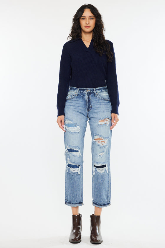 Nicola High Rise Boyfriend Jeans