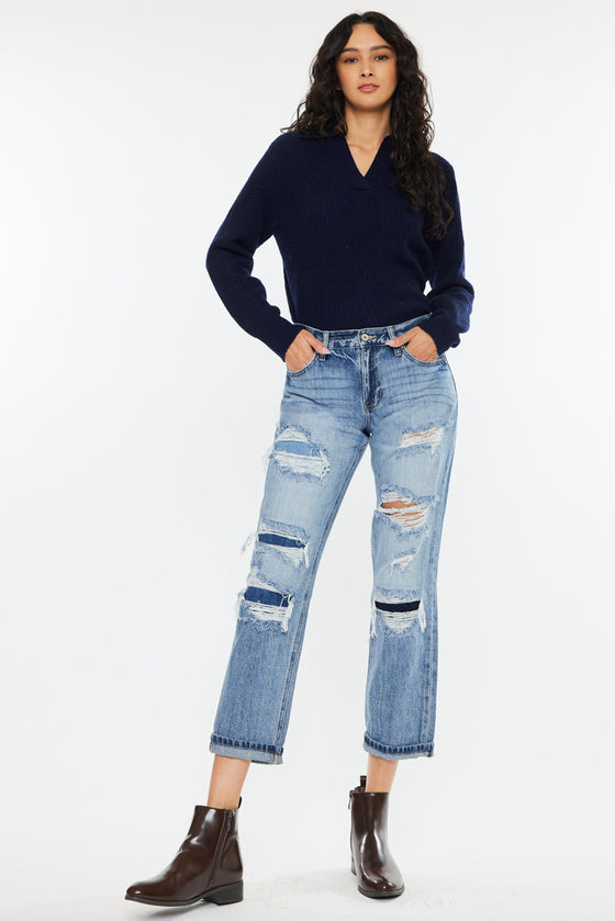 Nicola High Rise Boyfriend Jeans