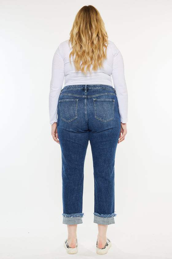 Nelly Mid Rise Boyfriend Jeans (Plus Size) - Official Kancan USA