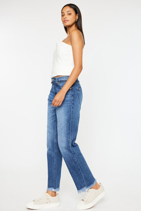 Angelina High Rise Slim Straight Jeans - Official Kancan USA