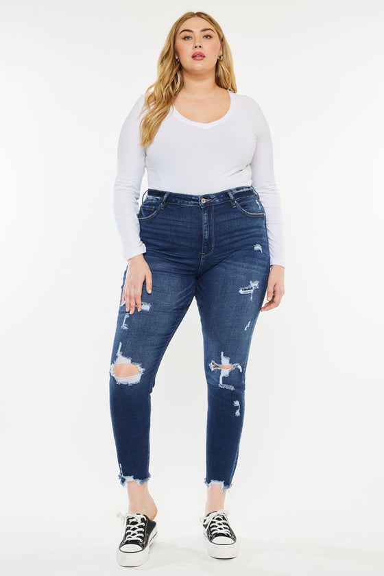 Alexia High Rise Ankle Skinny Jeans (Plus Size) - Official Kancan USA