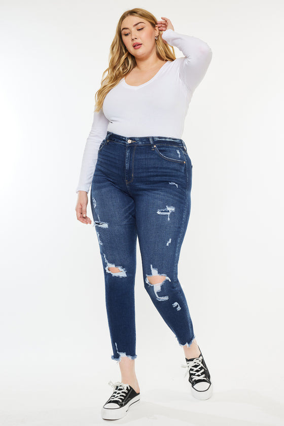 Alexia High Rise Ankle Skinny Jeans (Plus Size) - Official Kancan USA