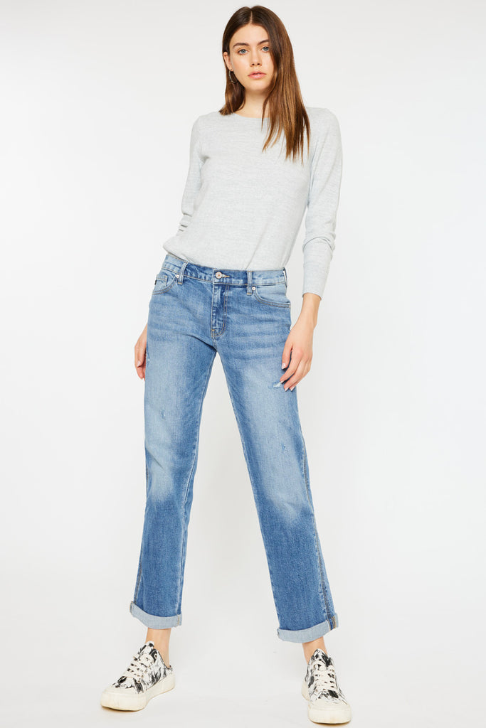 Isa Mid Rise Slim Boyfriend Jeans - Official Kancan USA