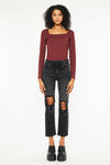 Norrine High Rise Slim Straight Leg Jeans