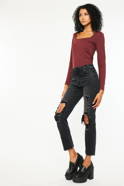 Norrine High Rise Slim Straight Leg Jeans