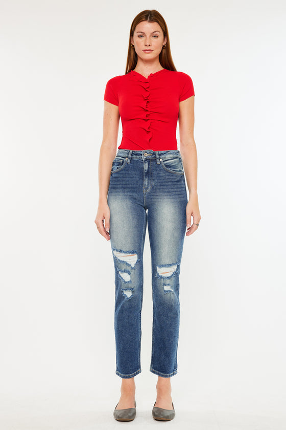 Norrine High Rise Slim Straight Leg Jeans