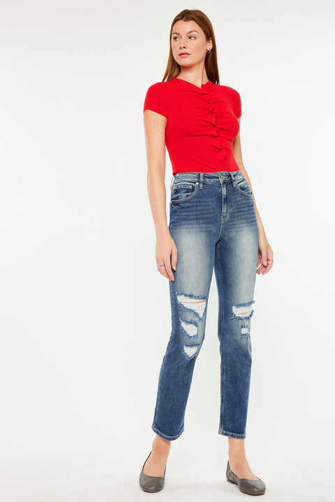 Norrine High Rise Slim Straight Leg Jeans