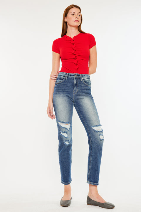 Norrine High Rise Slim Straight Leg Jeans