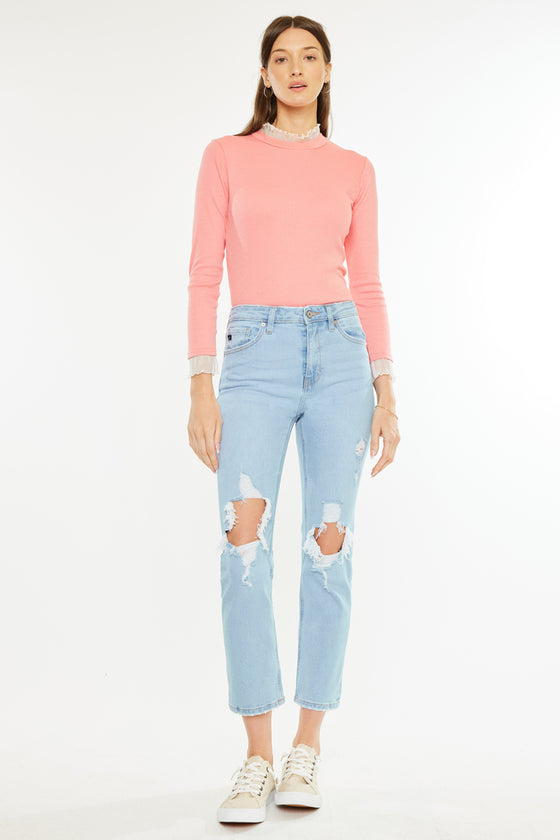 Norrine High Rise Slim Straight Leg Jeans