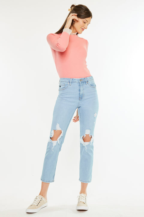 Norrine High Rise Slim Straight Leg Jeans