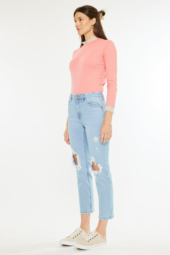 Norrine High Rise Slim Straight Leg Jeans