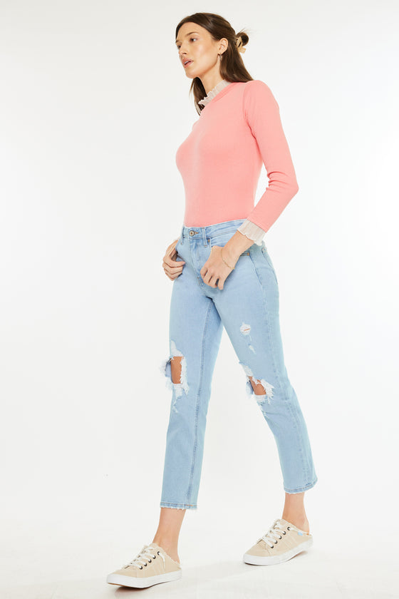 Norrine High Rise Slim Straight Leg Jeans