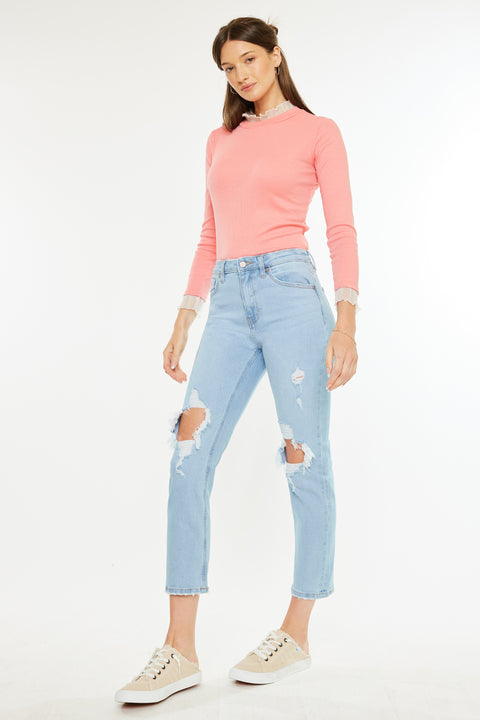 Norrine High Rise Slim Straight Leg Jeans