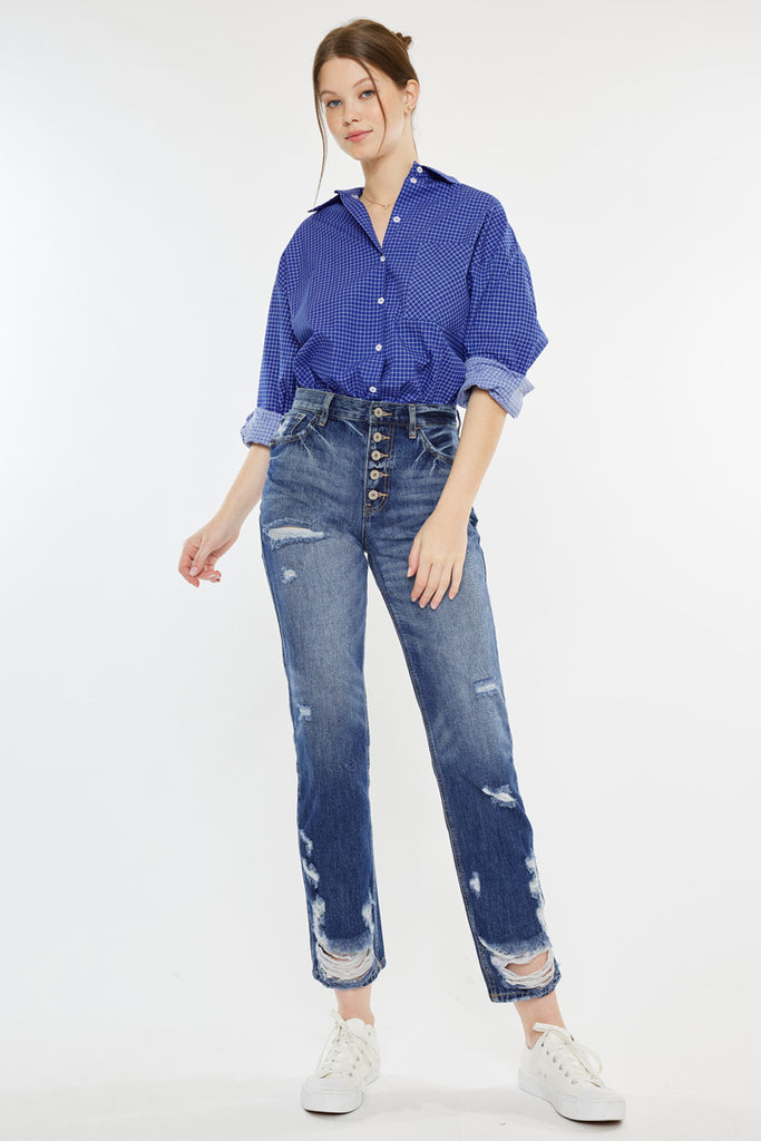 Keke High Rise Straight Leg Jeans - Official Kancan USA