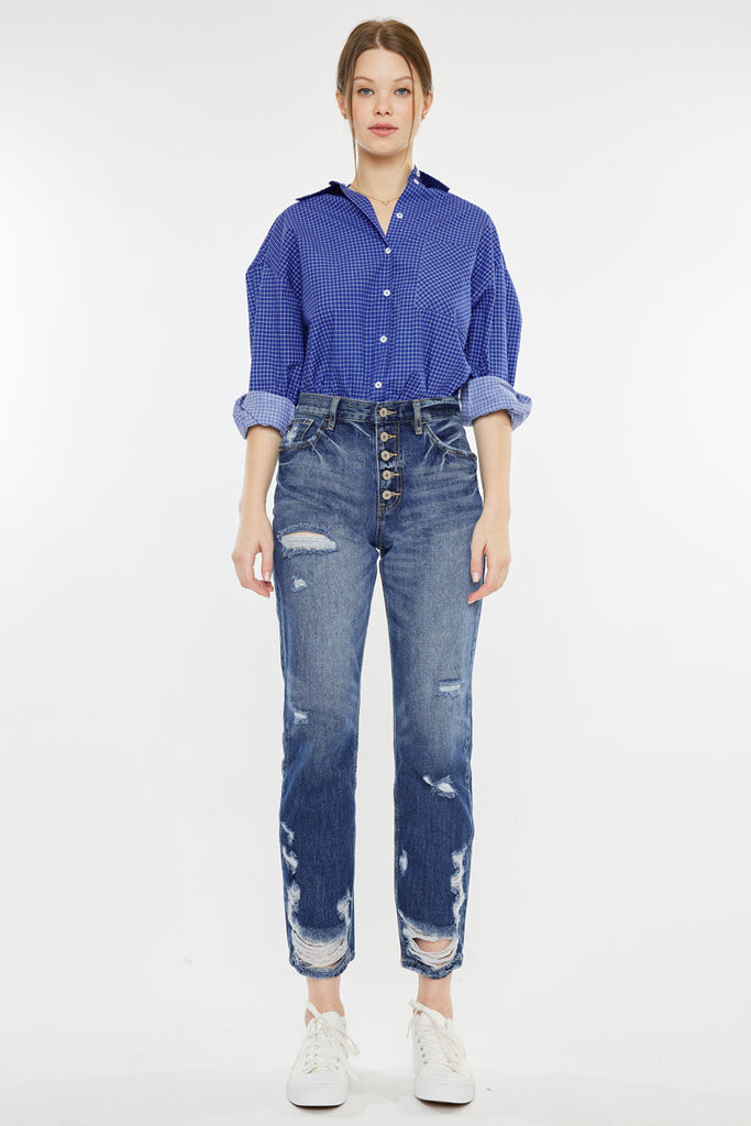 Keke High Rise Straight Leg Jeans - Official Kancan USA