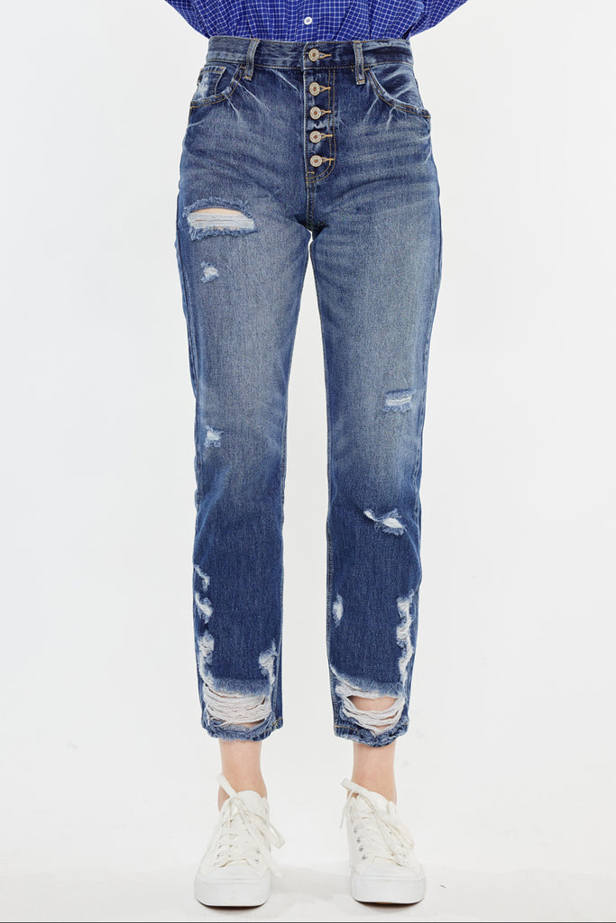 Keke High Rise Straight Leg Jeans - Official Kancan USA