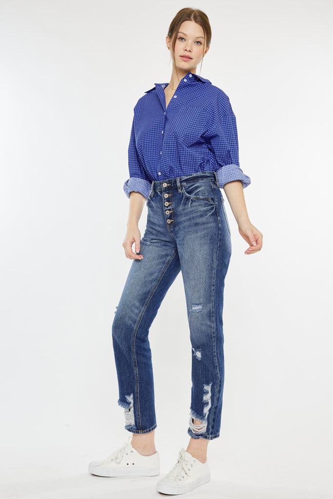 Keke High Rise Straight Leg Jeans - Official Kancan USA