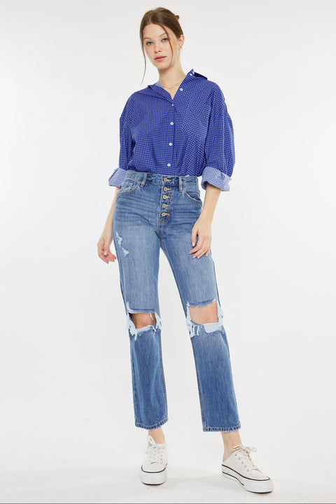 Keke High Rise Straight Leg Jeans - Official Kancan USA